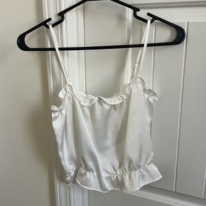 Free People Cream Ruffle Camisole